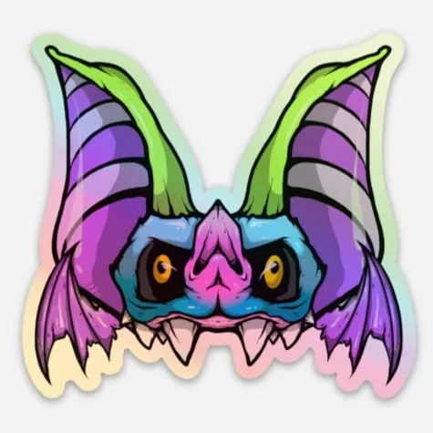 Holographic Freaking Ding Bat Sticker